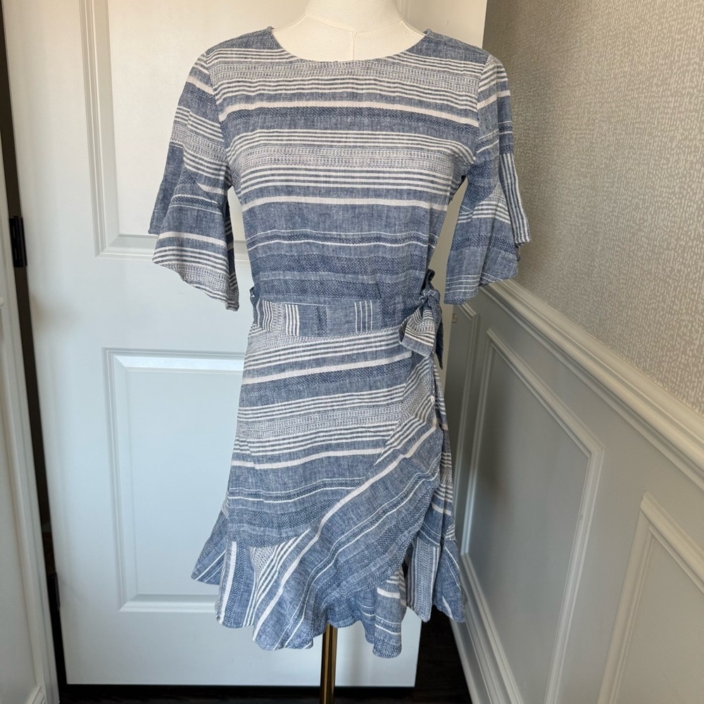 Express Blue and White Striped Mini Women’s Dress XS - Picture 2 of 9